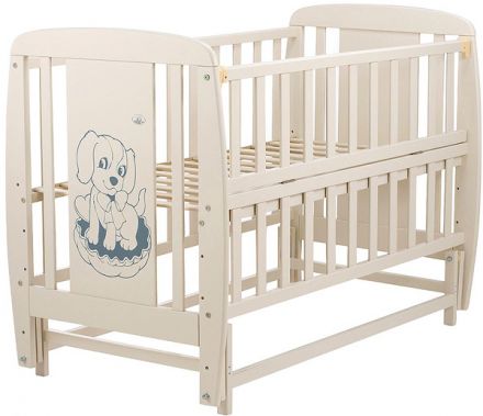 Детская кроватка Babyroom Dog маятник, откидной бок DSMO-02 бук Ivory